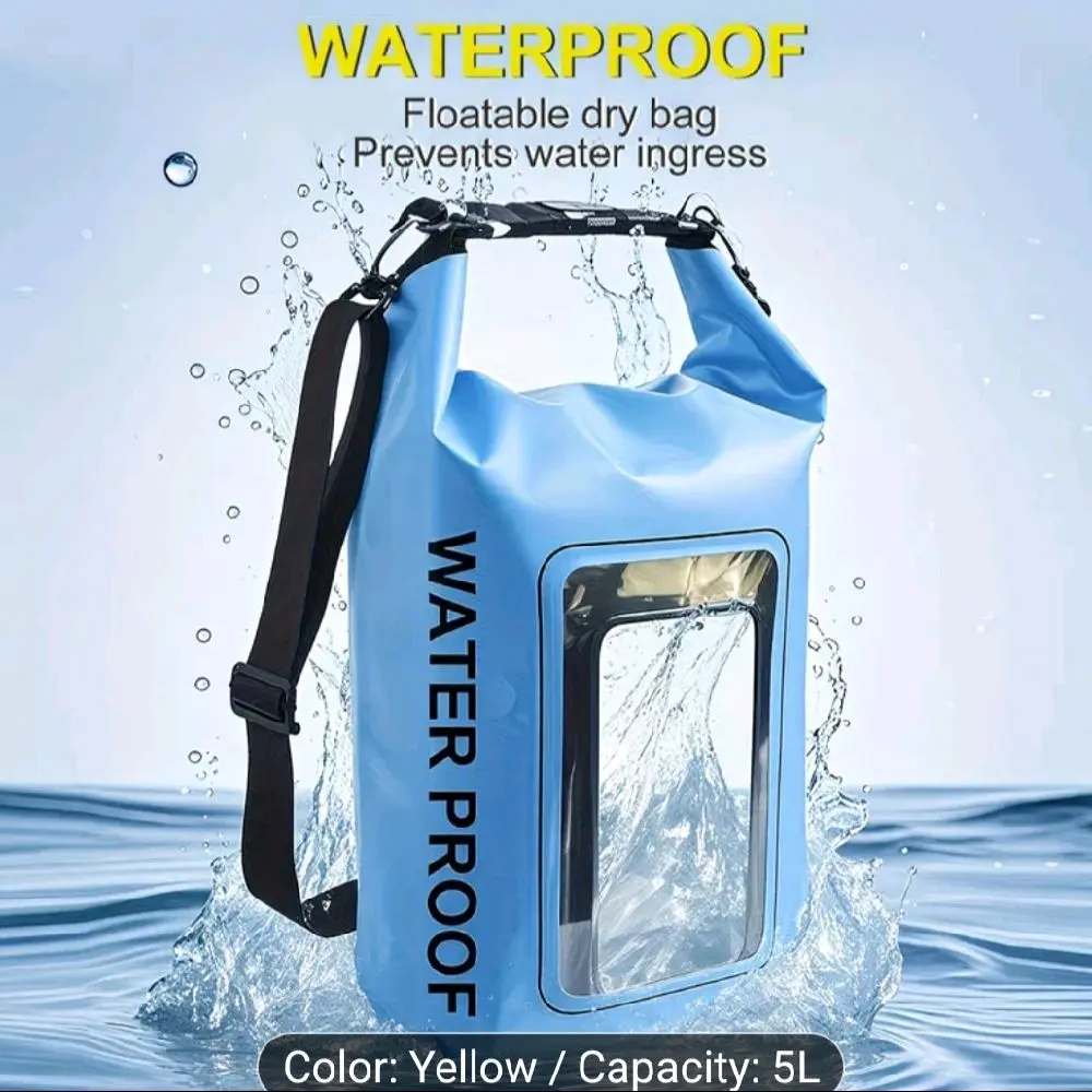 RYNAPAC Dry bag water proof for women,men, touch screen mobile phone window 1.32gal/2.64gal/5.28gal/7.93gal/10.57gal roll top light weight dry storage bag backpack with phone case for travel,swimming boating kayaking camping& beach