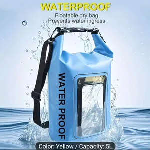 RYNAPAC Dry bag water proof for women,men, touch screen mobile phone window 1.32gal/2.64gal/5.28gal/7.93gal/10.57gal roll top light weight dry storage bag backpack with phone case for travel,swimming boating kayaking camping& beach