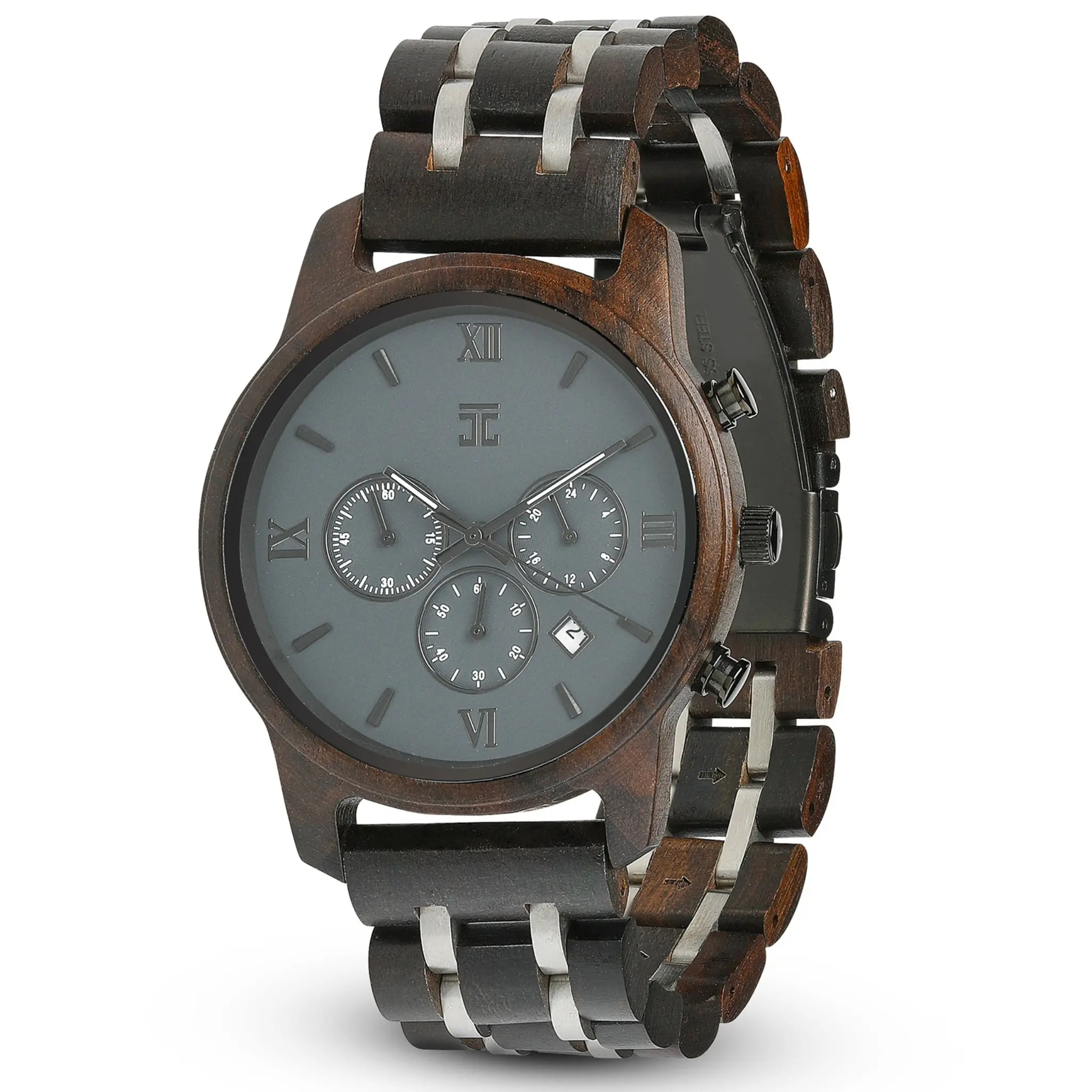 Silver Fox Black Sandalwood Chronograph Watch