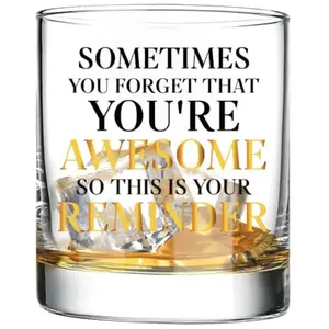 1pc 10oz (300ml) Wide Mouth Classic Traditional Whiskey Glass - Heavy Base Old Fashioned Kitchen Drinkware, Reusable, Hand Wash Only, Gift for Husbands/Fathers for Birthday/Father's Day