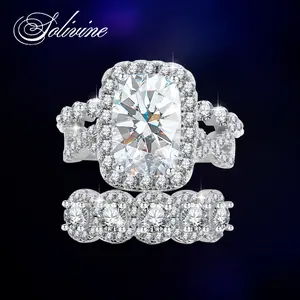 JJ CHIC 4CT Radiant Cut Engagement Ring Set for Women, Sterling Silver 5A CZ Wedding Band Bridal Set, Anniversary Promise Gift for Her or Wife