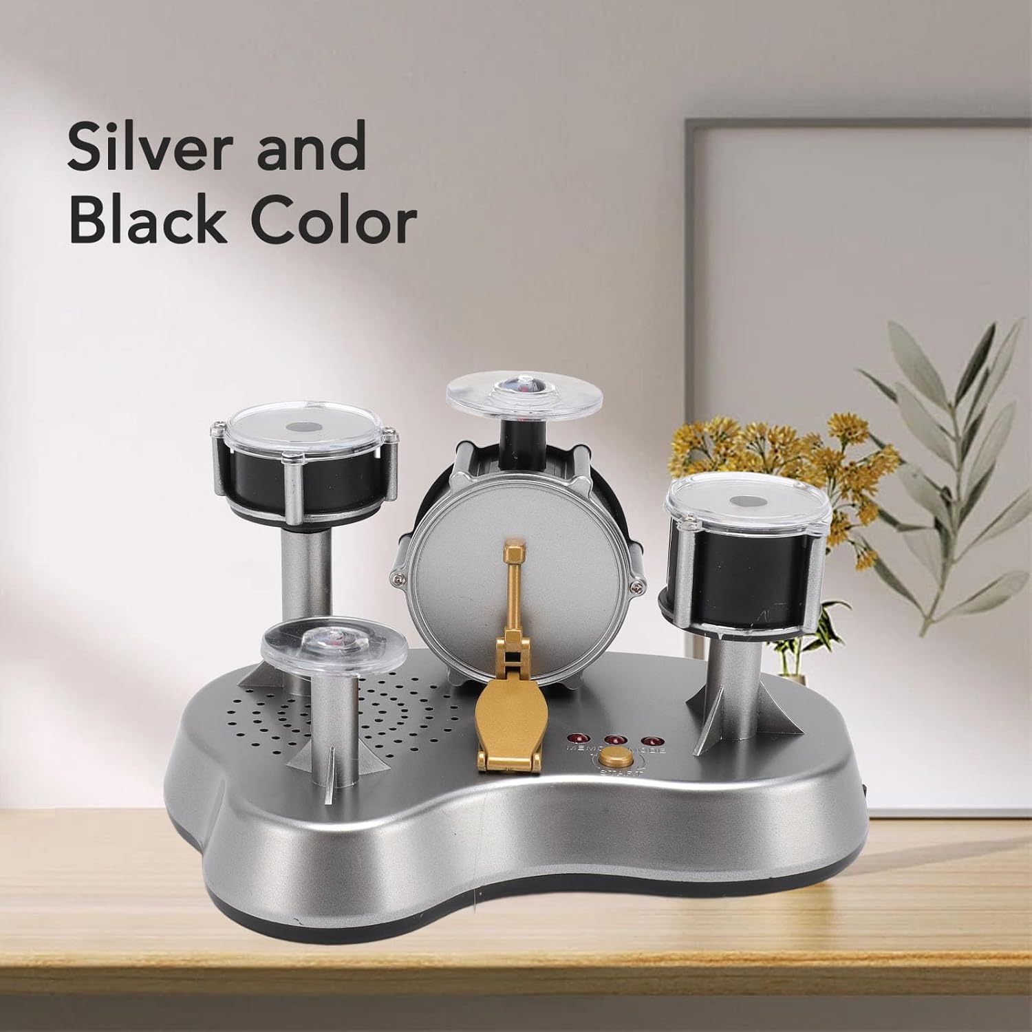 Mini Finger Drum Set Desk Touch Drumming LED Light Jazz Percussion