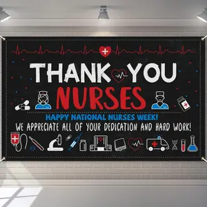 Thank You Nurse Banner Backdrop 2026 Nurses Appreciation Week Decorations Internation Nurses Week Gifts Bulk for School Nurse Office Party Supplies Home Wall Favors