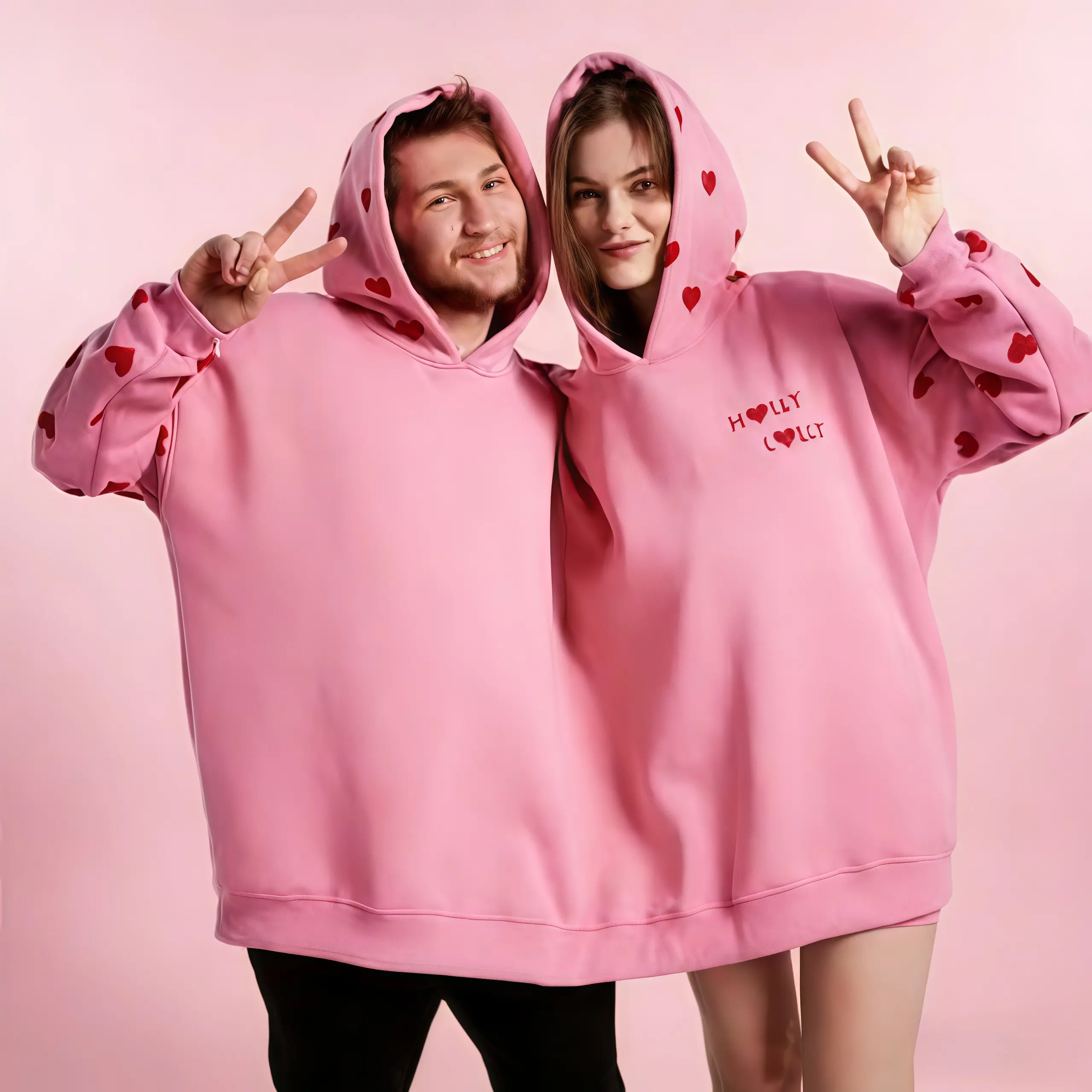 Couple's Soul Mate Matching Hoodies, Oversized Casual Long Sleeve Pullovers, Valentine's Day Love Gift Set, Clothes, Vibe, Longsleeves, Street Wear, Oversize Fit