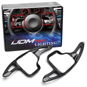 iJDMTOY Twill-Weave Carbon Fiber Pattern Style Larger Paddle Shifter Extensions For BMW 2 3 4 X1 X2 X3 X4 X5 X6 Series (Fxx Chassis)