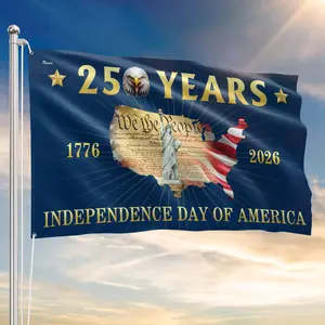 America Map Grommet Flag Celebrating 250 Years of Independence and National Unity