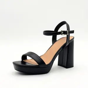 Timeless Platform Block Heels – Ankle Strap, Open Toe, Chunky Heel