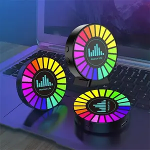 RGB Voice-controlled Synchronous Rhythm Light, USB Rechargeable Creative LED Pickup Light, Desktop Sound Sensing Creative LED Light for Car, Office, Home