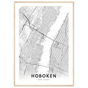 Hoboken Map Print Hoboken New Jersey Map Poster Hoboken Map Hoboken Black And Wh