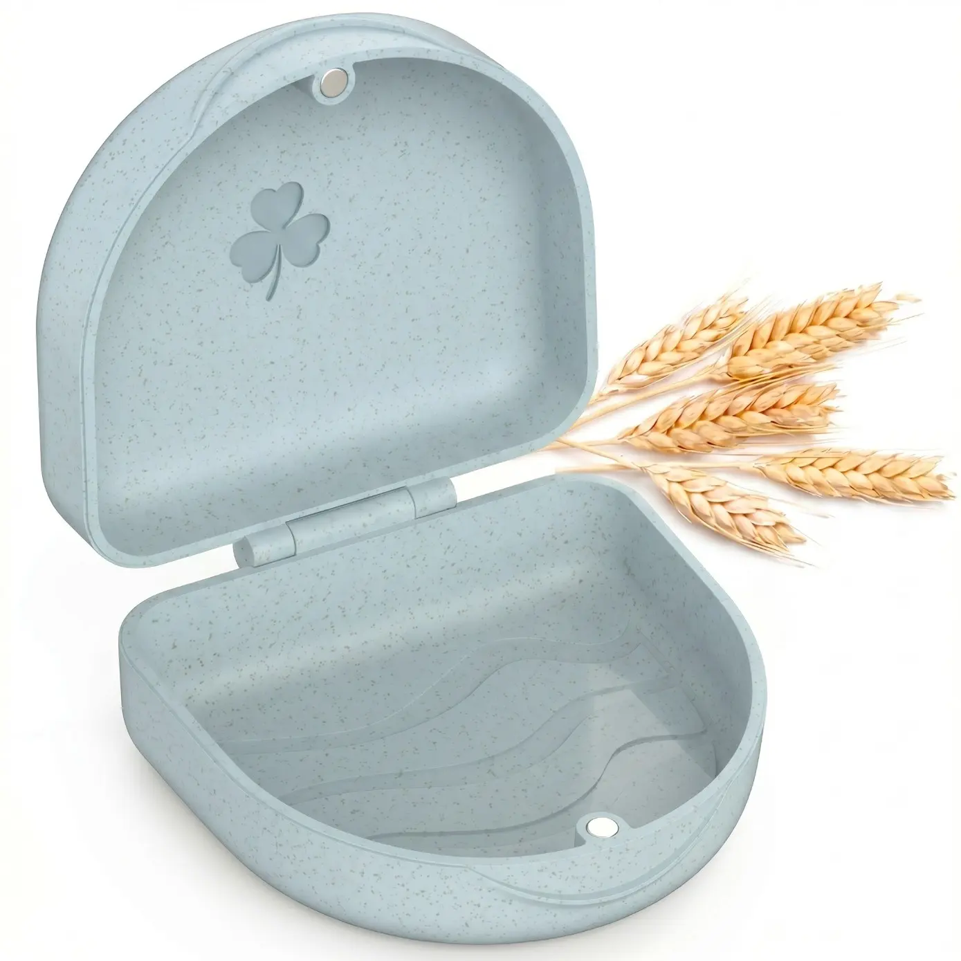 Slim Magnetic Retainer Case | Wheat Straw Food Grade PP Storage Box for Clear Aligner, Orthodontic Retainer, Night Guard & Mouth Guard Blue