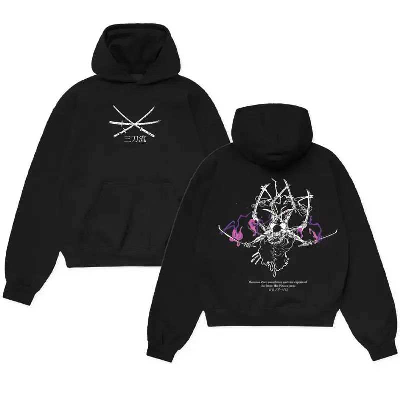 Zoro Op Hoodie Cotton Premium Anime Graphic Pullover Streetwear Unisex Oversized Soft Fleece Warm Winter Hoodie For Anime Fans Japanese Manga Inspired Fashion Trend Viral TikTok Top Seller Gift For Otaku Long Sleeve