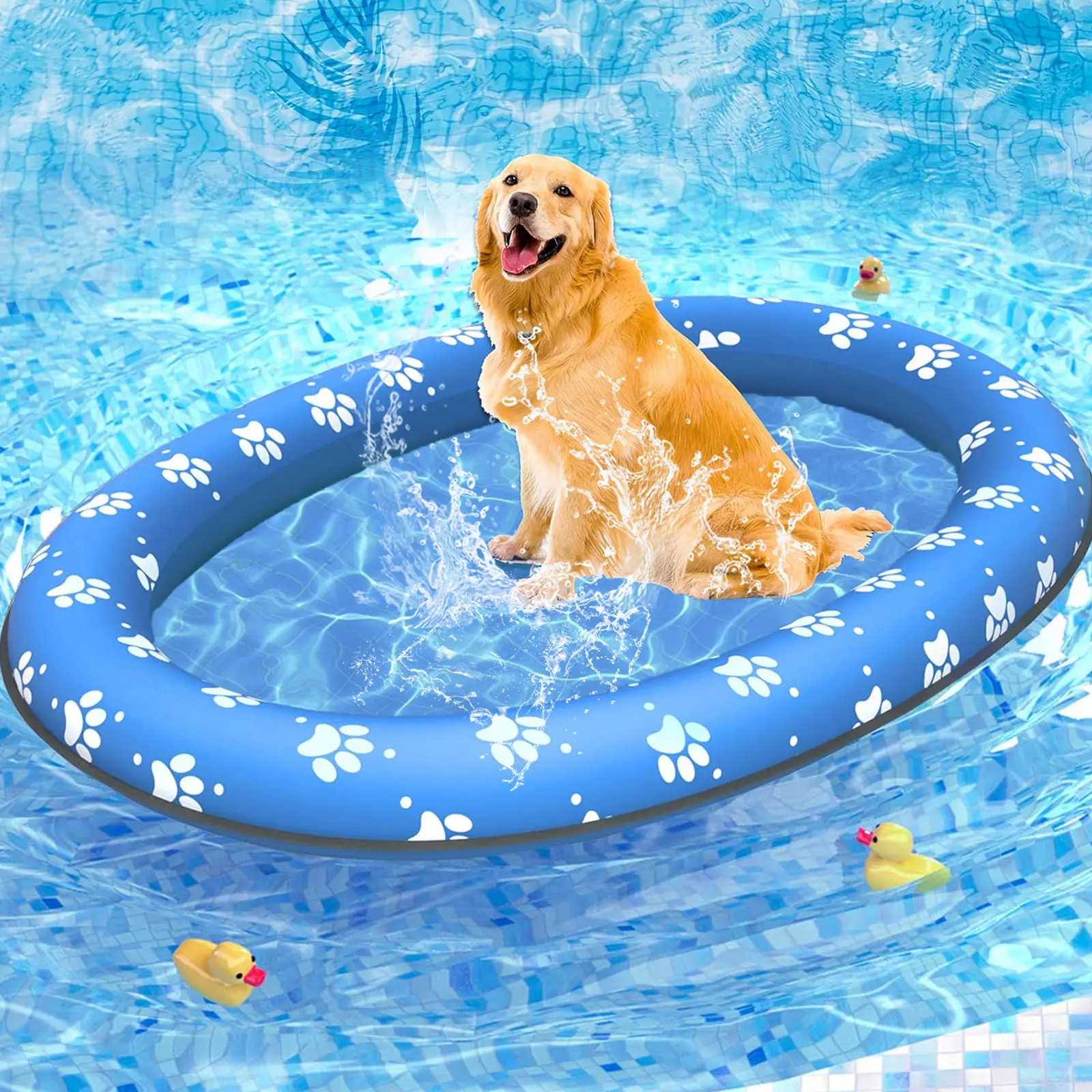 Pet Soft Dog Float Raft - Inflatable Dog Swimming Float for Summer，different colors Floating Water Mat ,Portable Funny Cute Cooling toys