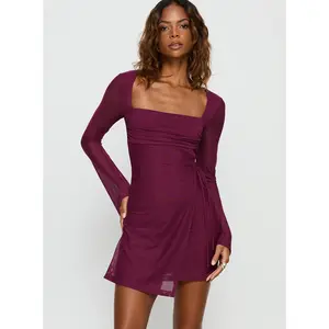 Martinez Long Sleeve Mini Dress Plum