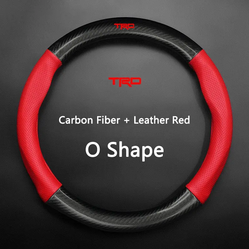Universal Car Steering Wheel Cover Carbon Fiber Leather For Toyota 4Runner Tundra Tacoma Sequoia Truck SUV Car Accessories