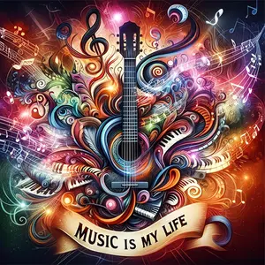 1PC 5D diamond painting  2d flat printing  Music Is My Life Diamond Painting Kit Guitar Piano Notes Abstract Art DIY Craft for Home Decor Wall Art Gift for Music Lovers Adults Kids