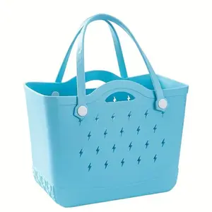 [small] Beach Bags -All Color small Size |WaterproofTotebag Tote Plastic Tote EVA Shopping Bag Baby Nappy Caddy Tumbler Telekung Hospital Laundry TabletLaptop Messenger Lunch Hot