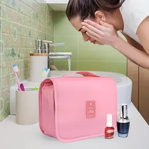 Oxford Cloth Travel Cosmetic Bag, Makeup Organizer, Makeup Storage Bag, Adjustable Drawstring Closure, Zipper Compartments, Multiple Pockets, Lightweight Shower Bag