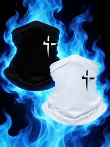 5pcs/2pcs/1pc Unisex Cross Printing Neck Gaiter Face Cover Windproof Dustproof Breathable Face Mask Scarf for Men Women Outdoor Sports Gift Hat