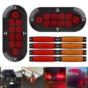 Upgrade Rear LED Submersible Truck Boat Trailer Marker Tail Light Kit Waterproof