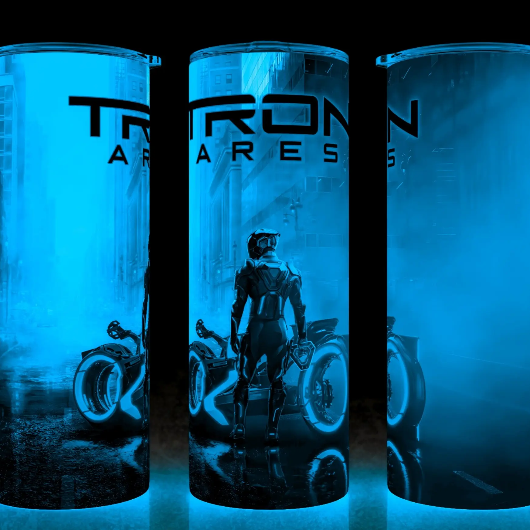 Glow in the Dark Tron Ares 2025 Movie Cup Mug Tumbler 20oz with Lid and Straw