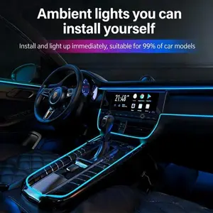 5V USB EL Wire Light Set – Flexible Neon Strip, Plug & Play Ambient LED Rope, Car Interior Light for Car, Room, DIY Decor, USB LED Strip Lights, Home Decor & Lighting