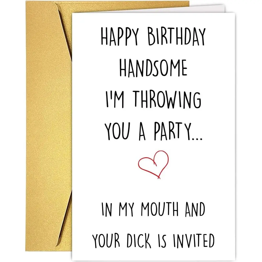 Raunchy Tone Greeting Card for Men - Humor-Filled Adult Birthday Card for Husbands, Blank Inside, Front Print, High-Quality 300gsm Cardstock, Folded Office Stationery Supply with High-End Envelope