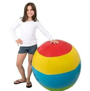 Giant 4-Foot Rainbow Beach Ball – Jumbo Inflatable Fun for Pool & Beach! 🌈