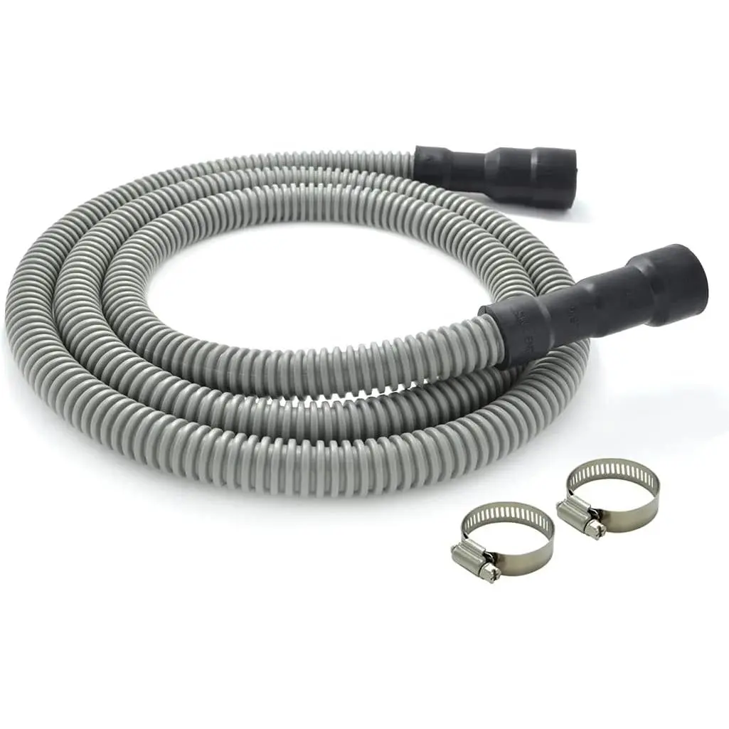 Universal Dishwasher Drain Hose - 6 Ft Discharge Hose - Corrugated and ible Dishwasher Hose Drain Replacement with Clamp