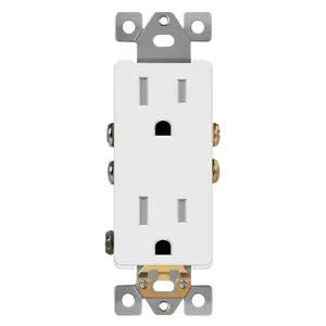 LIDER Decorator 15A Tamper-Resistant Outlet with Interchangeable Face Cover, Child Safe Tamper-Resistant Wall Outlet, Self Grounding