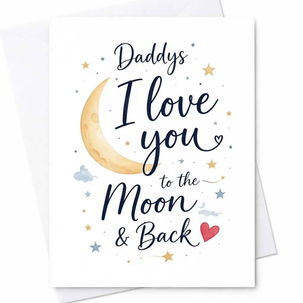 Fathers Day Card For Daddy I Love You To The Moon And Back Card From Kids Sweet Dad Card From Son Daughter Happy Fathers Day C-1305