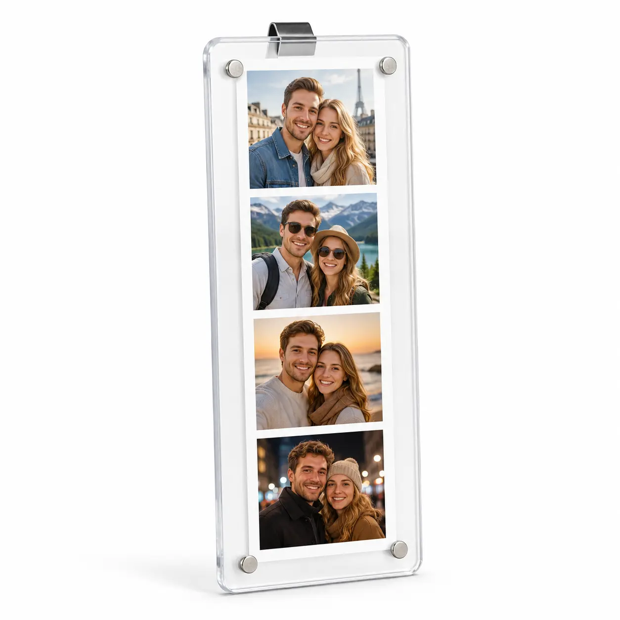 6.7*2.8 Inches Transparent Acrylic Custom Car Sunshade Photo Frame, Personalized Car Interior Decoration & Unique Souvenir for Displaying Photos (Frame Only)