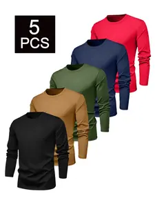 Men's Sporty Fitted Short Sleeve T-Shirt, H-Type Silhouette, All-Season Wear, Ideal for Spring, Summer, Autumn, Winter