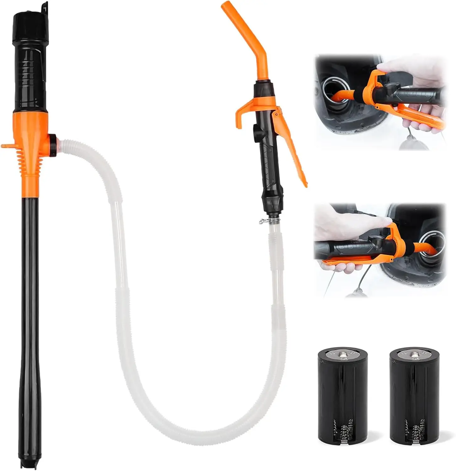 Portable Power Battery Operated Siphon Pump, Electric Water Transfer Pump with 3 FT Long Hose, 2.4GPM Flow Rate, Battery‑Powered Liquid Transfer Pump for Water, Kerosene and Gas Can