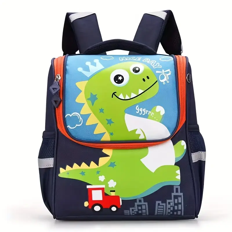 Kids Dinosaur Backpack - Lightweight Daily School Bag for 2-5 Years Old Boys, Cute Kindergarten Preschool Children's Bookbag, Character-Themed Backpacks