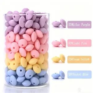 A11 12mm Silicone Abacus Beads Bulk Pack | Flat Round Beads for DIY Jewelry Making & Crafts