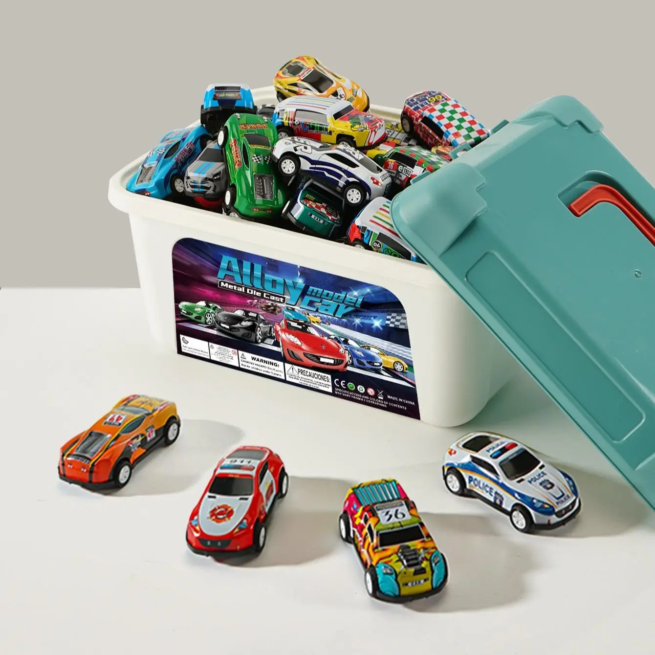 Random Color Mini Car Toy, 1 Set Mini Car Toy with Storage Box, Creatively Designed Pull Back Car Toy, Interactive Game Props