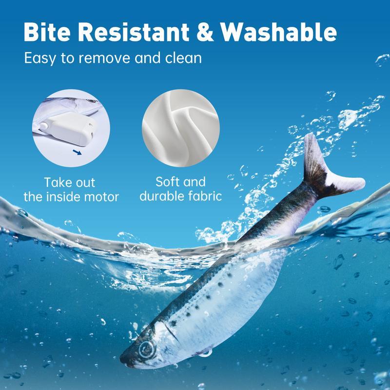 Cats OBSESSED with These Realistic Flopping Fish!  3-Pack Interactive Toy. Tap to Activate & Rechargeable. Comes with Catnip!