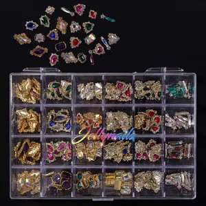 Nail charms 240 pcs in clear case , nail Jewelry 3D  Nail Art
