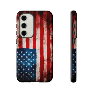 Distressed American Flag Phone Case | Patriotic Cover, USA Stars Stripes Compatible with the Galaxy S23/S24/S25/26