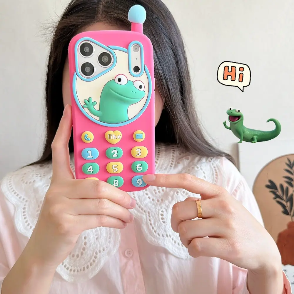Cute Lizard Phone Case For iPhone 17 16 15 14  Pro Max – Fun and Cute Decorative Phone Protector Shock-Resistant Protective Case Phone Protective Cover