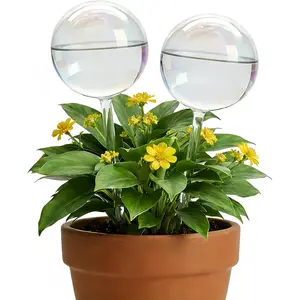 Iridescent Self-Watering  Globes, Glass Self Watering Planter Insert for Indoor and Outdoor, Automatic  Waterer, Hand-Blown  Glass - 2 Pack