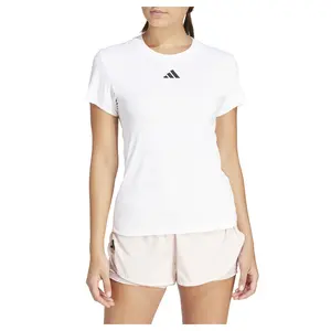 adidas Womens Freelift Crew Neck Short Sleeve Athletic Tennis Casual Tops Casual - White