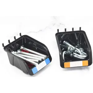 Pegboard Bins Kit 12 PACK Black Pegboard Parts Storage Tool Pegboard Workbench Bins Organize Hardware, Attachments, Accessories (12 Pack) Boxes Installation