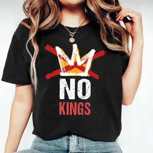 NO KINGS Shirt, Anti Authoritarian Protest Shirt, No Kings In America Shirt, Political Tee, Democracy Tee, Democracy Not Monarchy Shirt