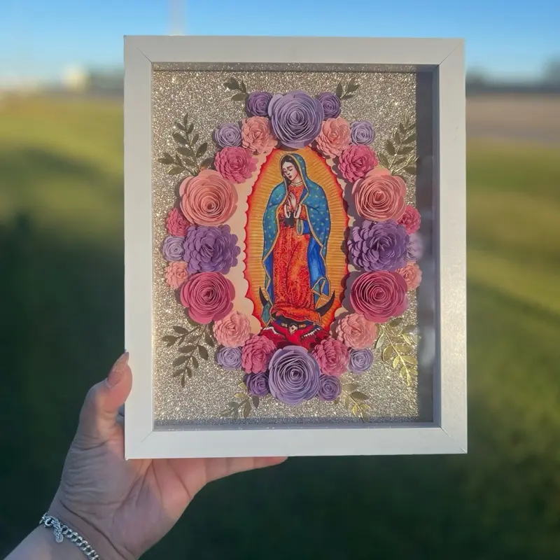 Virgen de Guadalupe Shadowbox Decor Gift Religious Ornaments