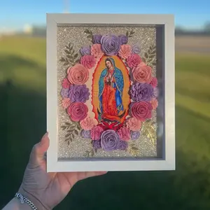 Virgen de Guadalupe Shadowbox Decor Gift Religious Ornaments