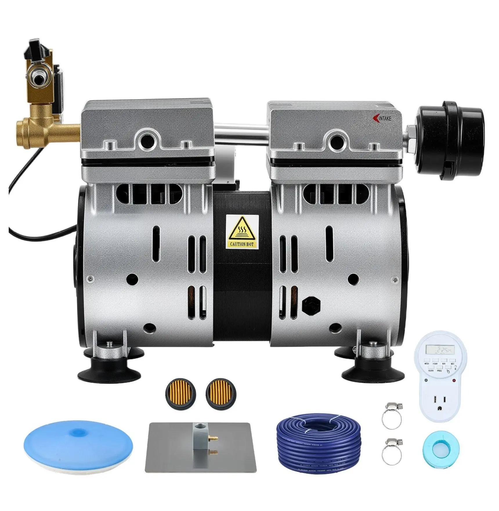 Pond Aerator 5.2CFM, Lake Aeration System for 3 Acres, 3/4 HP Air Compressor, Diffuser & 100' Tubing, Outdoor Pond Oxygenator Pump for Deep Water Default