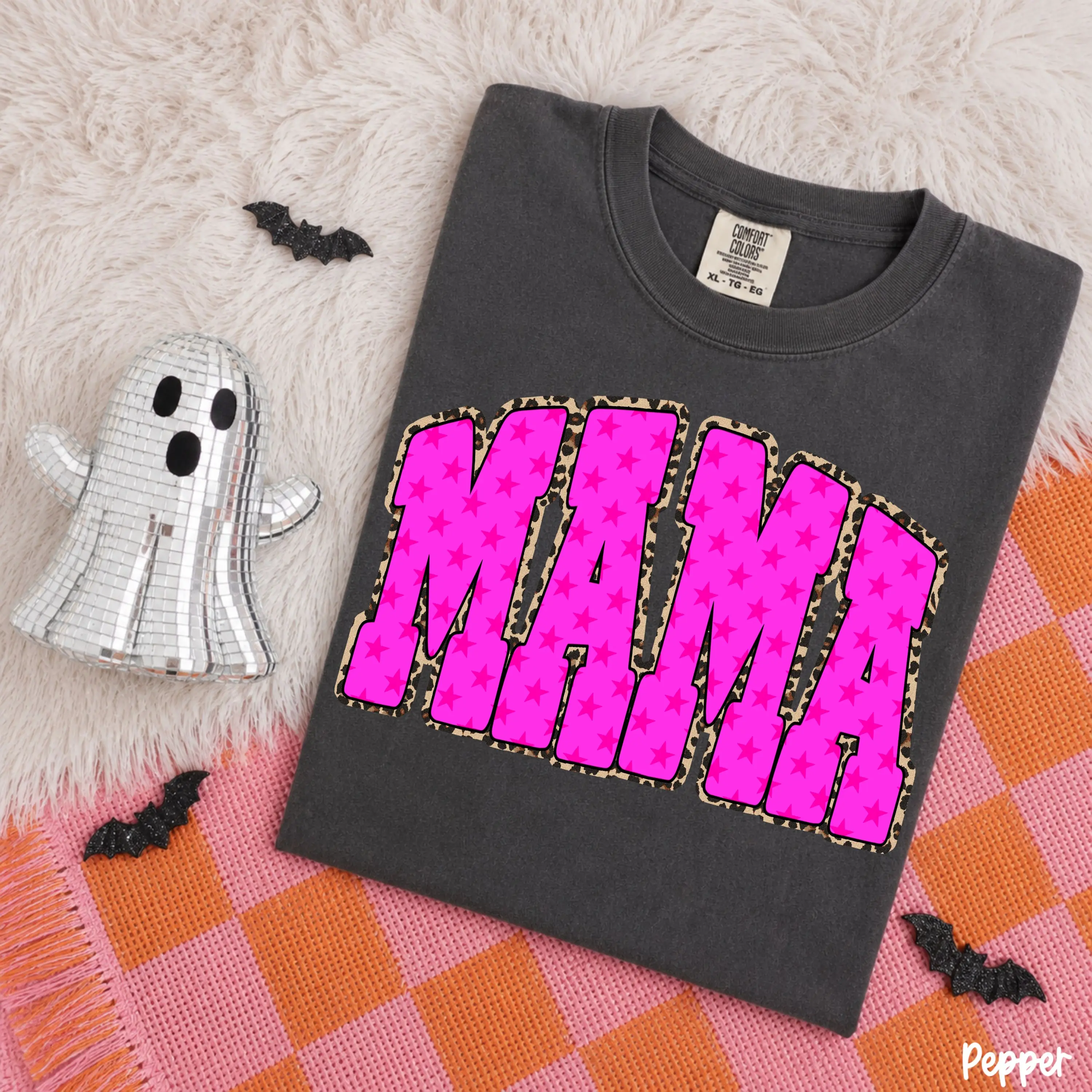 MAMA Pink Stars & Cheetah Graphic T-Shirt