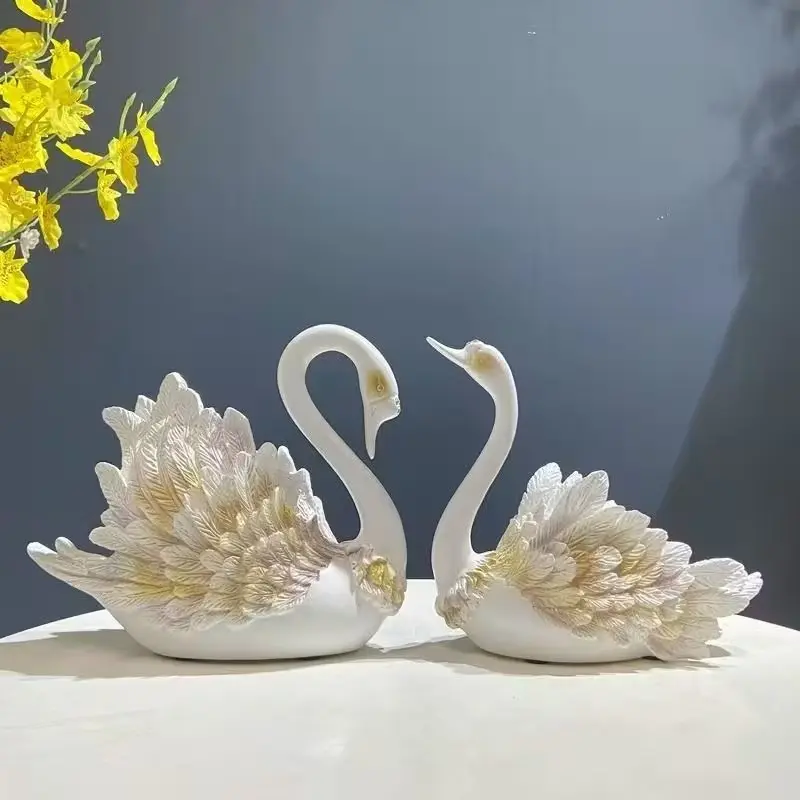 Creative Luxury Swan Ornament, Nordic Modern Home Decor Ornaments, Living Room Bedroom High-End Decoration, Valentine's Day Gift, Decoration Items
