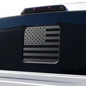 American Flag Window Decal for Ford F-150 2015-2026 – Precut Matte Black Vinyl